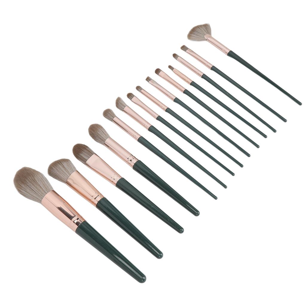 Set 14 Pennelli Trucco Polvere Correttore Fard Ombretti Blush con Verde St
