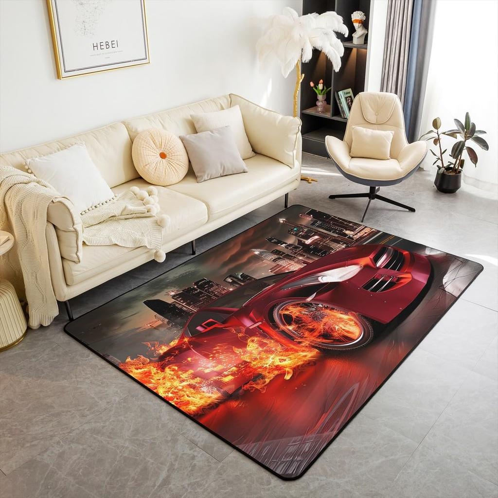 Erosebridal Vintage Radios Indoor Floor Mat Retro Music Tape Printed Carpet Cassette Music Playback Record Area Rug for Kids Boys Girls Teen