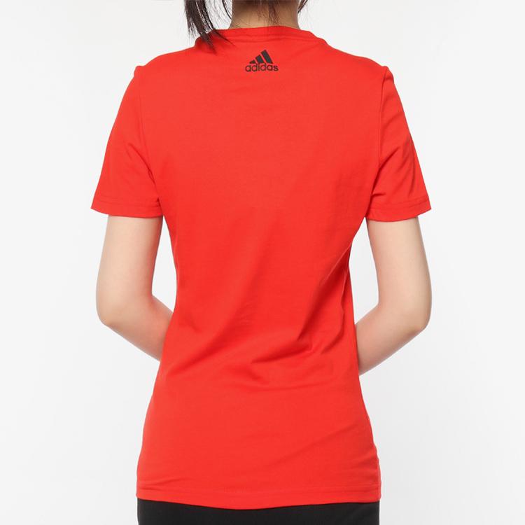 Adidas Foil Graphic Crew Neck Short Sleeve T-Shirt Women Tops Red DW5722
