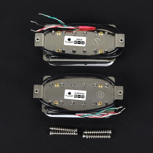 FLEOR Neck+Bridge Pickup Set Double Coil Humbucker Pickups for Electric Guitar Pickup Replacement-White