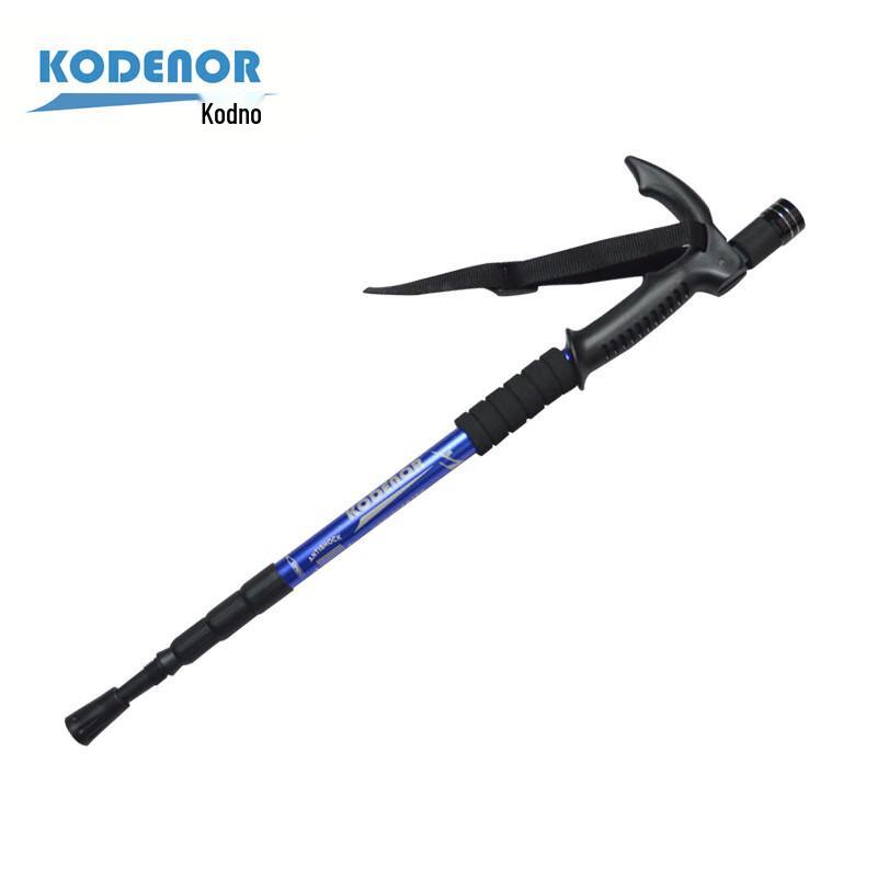 KODENOR Aluminum 3-Section T-Handle Trekking Pole with Light