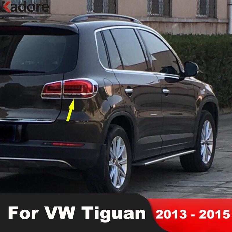 

Накладки на задние фонари автомобиля для Volkswagen VW Tiguan 2013 2014 2015 Хэтчбек Хромированные рамки задних фонарей Аксессуары