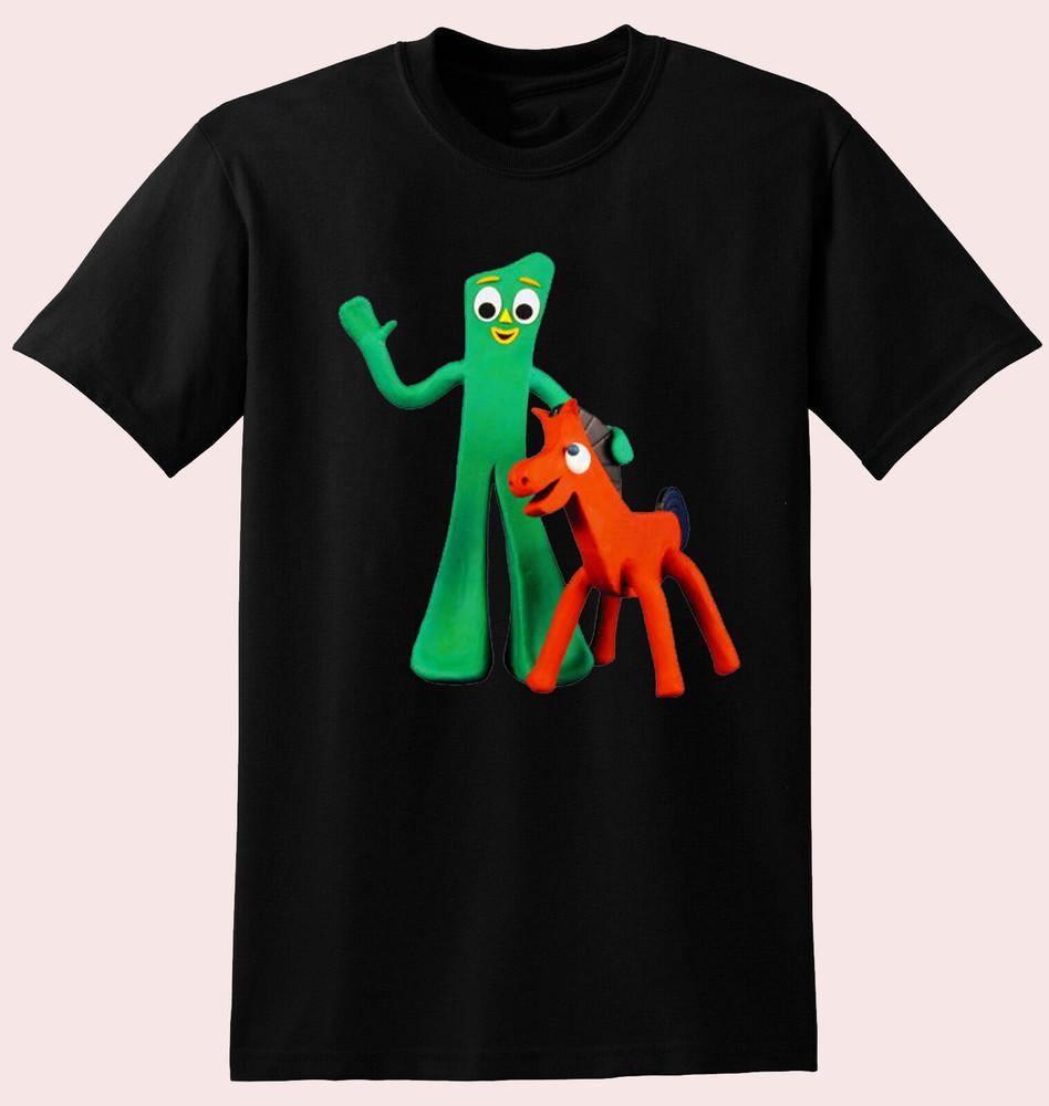 Футболка GUMBY And POKEY Черная футболка Мужская Все размеры S M L 234XL HN862 Унисекс футболка XXL