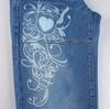 Damen Mid Rise Straight Leg Jeans Vintage Gewaschen Bedruckte Denim Hose Streetwear Lässige Hose