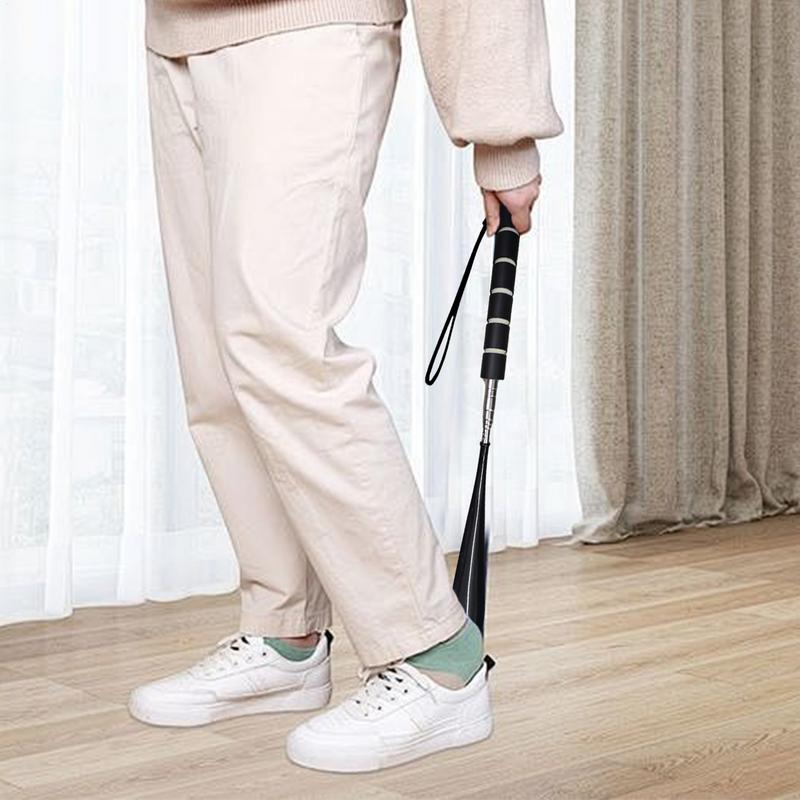 Retractable Shoe Horns Lazy Shoe Helper Long Handle Alloy Shoes Lifter Non-slip Shoehorn Adjustable Seniors Shoe Spoon Accessory