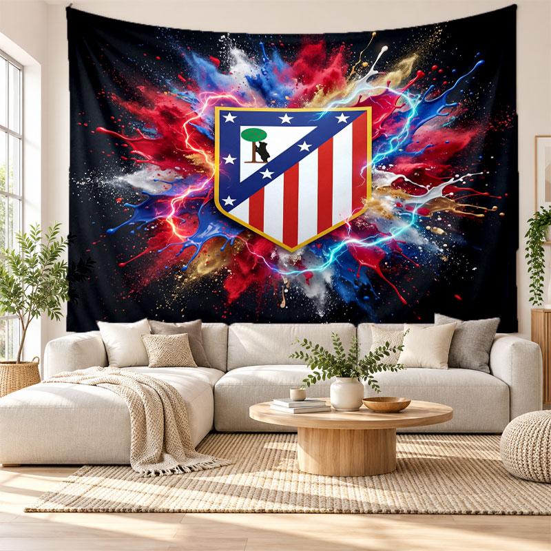 Atletico Madrid Wall Tapestry, Soft Fabric Wall Hanging, Decorative Backdrop For Bedroom Home Wall Art