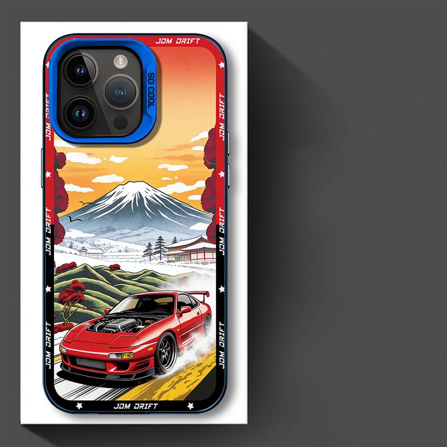 JDM Sportwagen Handyhülle Case für iPhone 17 Pro Max 16 12 Pro 13 Air 14 Plus 15 11