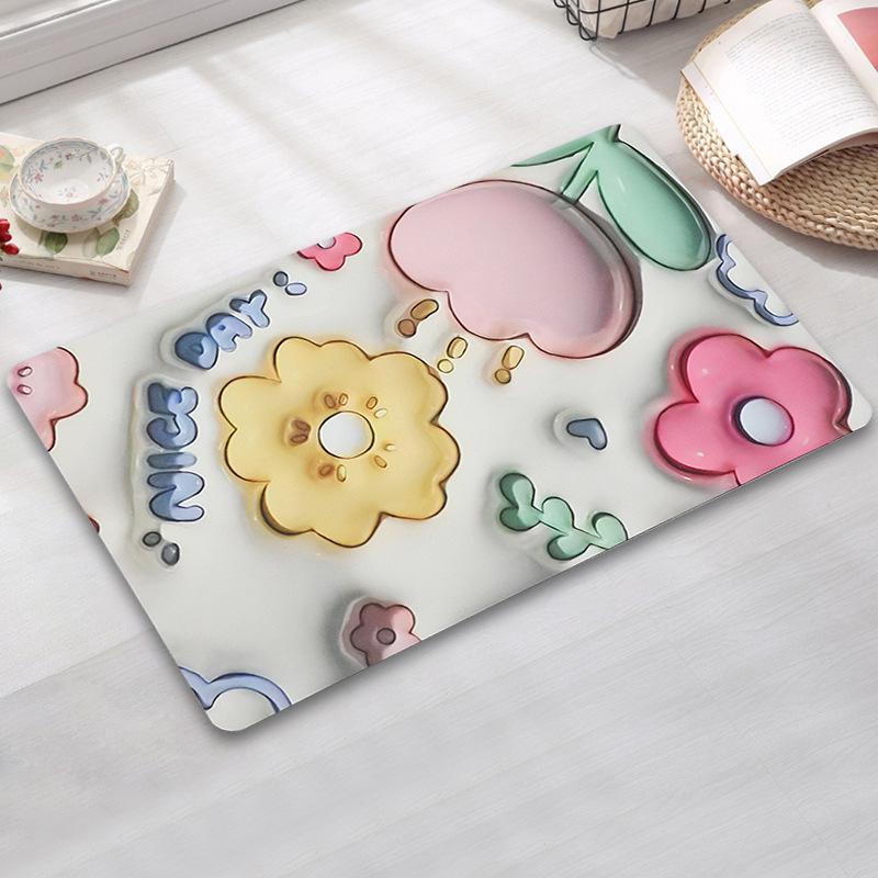 Diatom Mud Bedroom Bed Rug Living Room Coffee Table Children's Floor Mat Non-slip Comfortable Soft Foot Mat Cartoon Door Mat