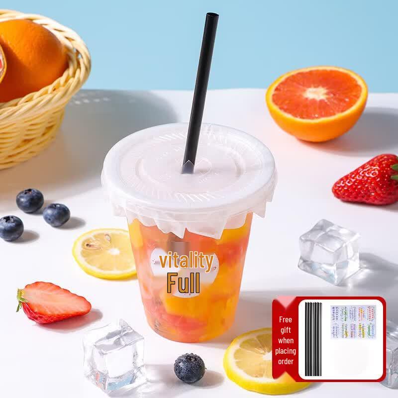 

Thickened Disposable Beverage Cups Set with Lids & Straws