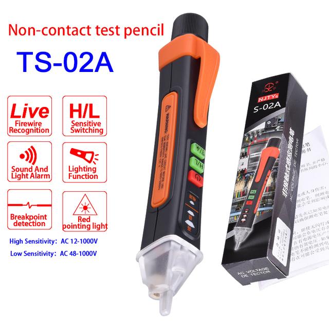 

NJTY Non-contact Tester Pen AC Voltage Detector Meter Sensitivity Adjustable Tester 12-1000V Voltage Tester With Infrared laser