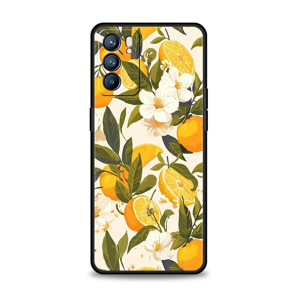 Summer Fresh Fruit Lemon Print Phone Case For Oppo Reno 13 12 11 10 7 F Find X5 X6 A98 A80 A79 A78 A57 A54 A31 A17 Pro Soft TPU