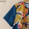 ZANZEA Women Floral Print Summer Casual Round Neck Short Sleeve Blouse