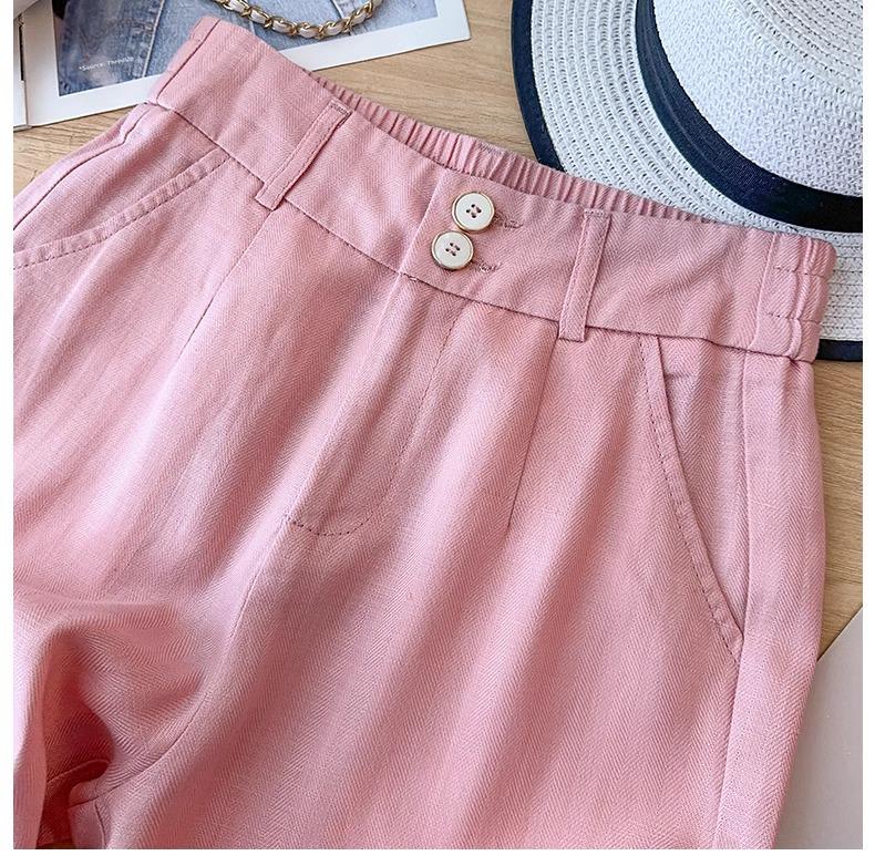 Khaki High-Waisted Wide-Leg Pants for Women - Spring/Summer 2025: Versatile, Slimming, Loose-Fit, Nine-Point Length