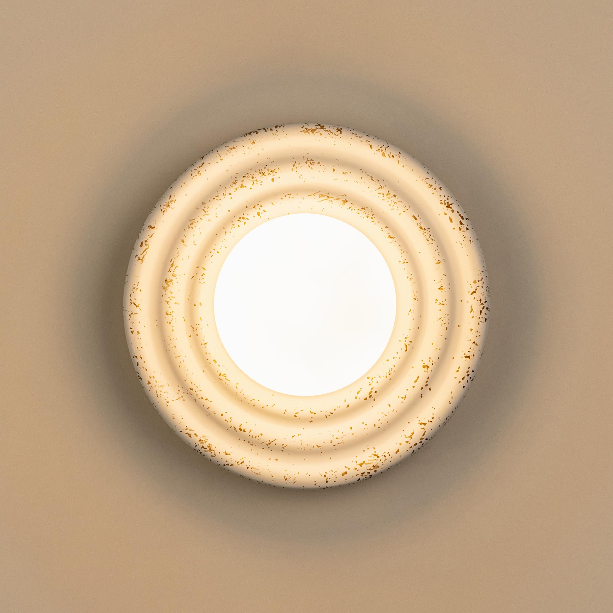 

Chende White Resin Wall Lamp, Nordic LED Compatible, Single Light, Glass Wall Lamp, Stylish Interior Design, Retro Japanese Style, Wall Lamp,