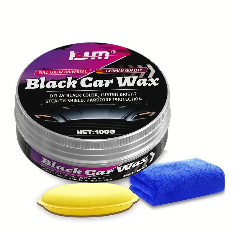 KJM Crystal Black Car Wax 200ml German Formula Scratch Fill Polish Coat Restore Deep Gloss Mirror Finish Paint Protection