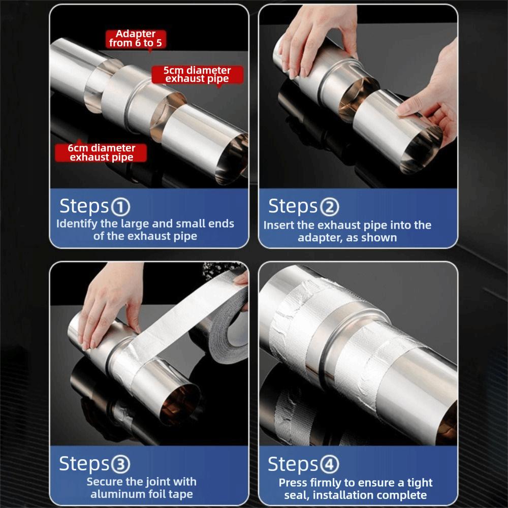 Stainless Steel Ventilation Pipe Fittings Multiple Sizes Ducting Connector
