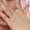 Stylish Adjustable Womens Heart Shaped Ring Featuring Unique Geometric Elements