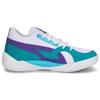 PUMA Men's White Blue TRC Blaze Court Low Top Basketball Shoes 376582-17