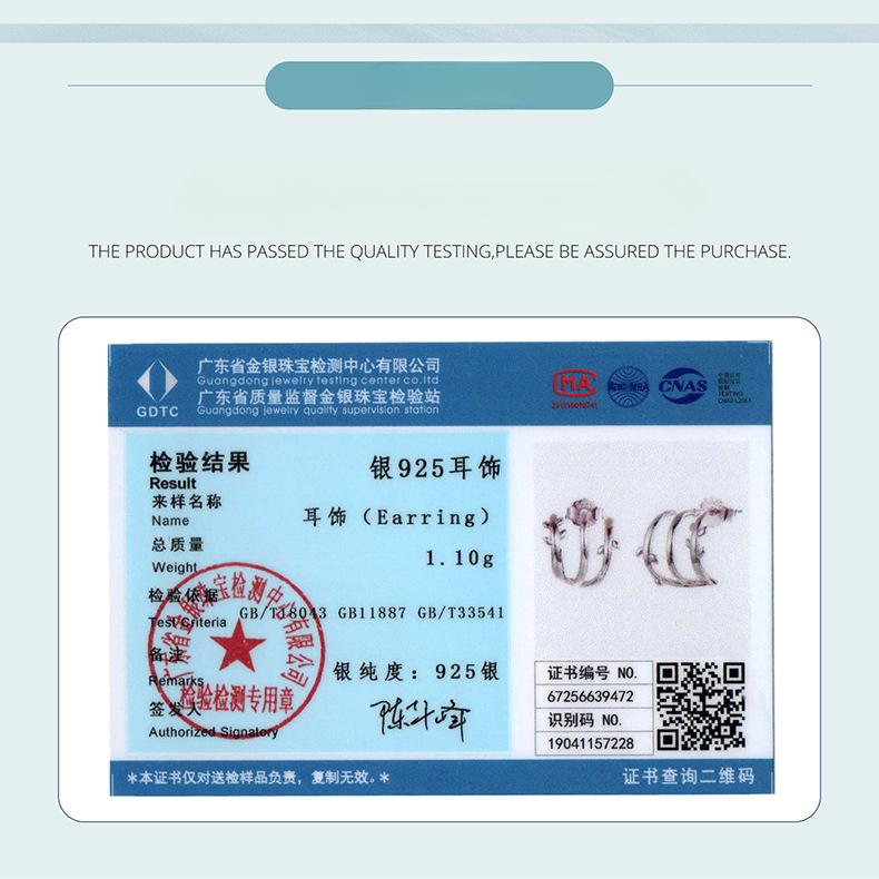 S925 Sterling Silver Leaf Multi-Circle Stud Earrings Ladies, Niche Silver Whole Body Stud Earrings