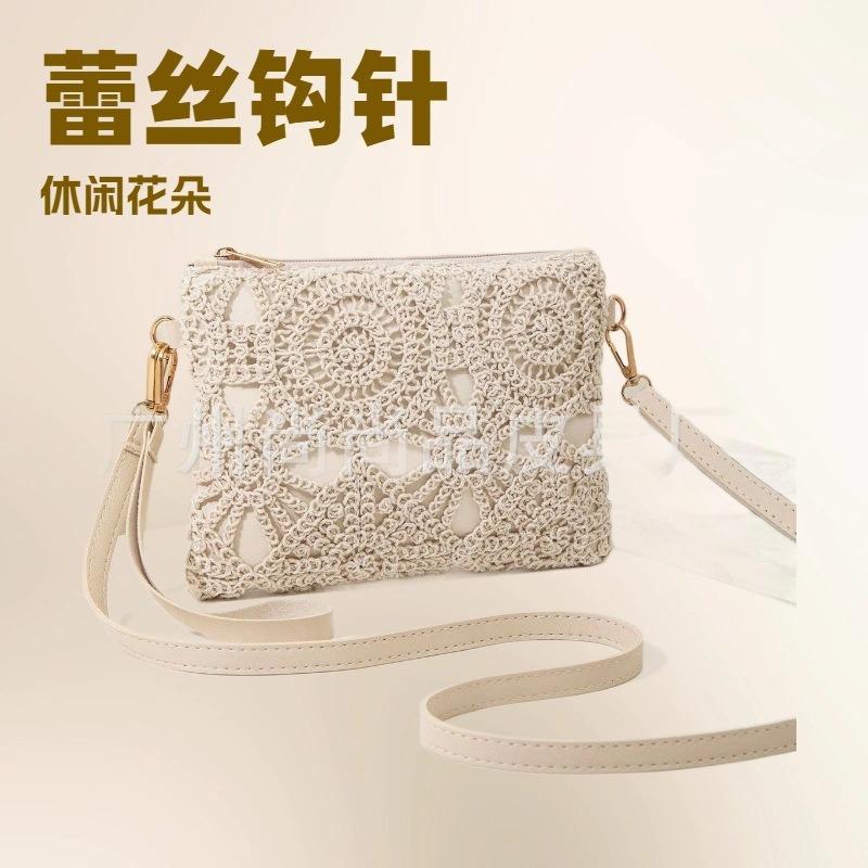 New Trend Hollow Flower Hand Bag Shoulder Crossbody Casual Small Square Bag Light Luxury Daily Matching