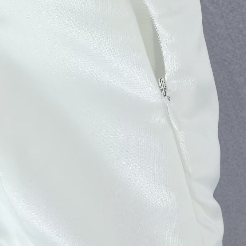 Kaslead New Women clothes Western Style Forged Surface One-Shoulder Three-Dimensional Oversized Ribbon dress