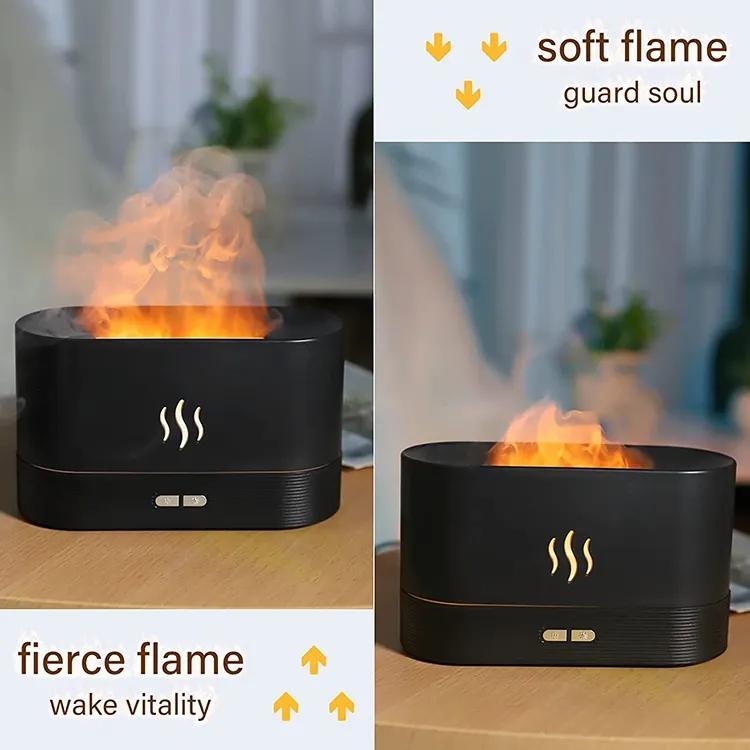 Simulation 3D Flame Air Humidifier Diffuseur Ultrasonic Essential Oil Aromatherapy Aroma Diffuser Colorful Flame Air Diffuseur