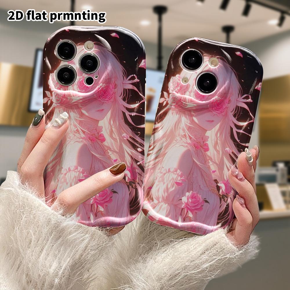Phone Case: 2D Flat, Fits iPhone 18, 17, 16, 15, 14, 13, 12 Pro Protective Case, Rose Girl, Perfect Christmas and Halloween Holiday Gift