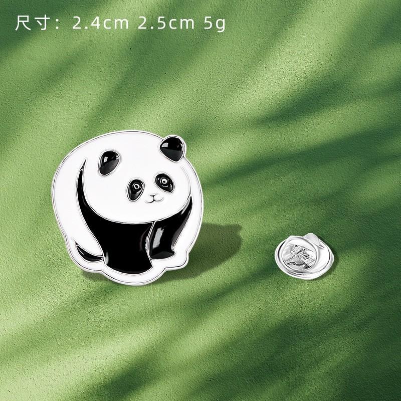Chinese style panda brooch cute animal bag badge clothing bag accessories bamboo giant panda chain collar pin