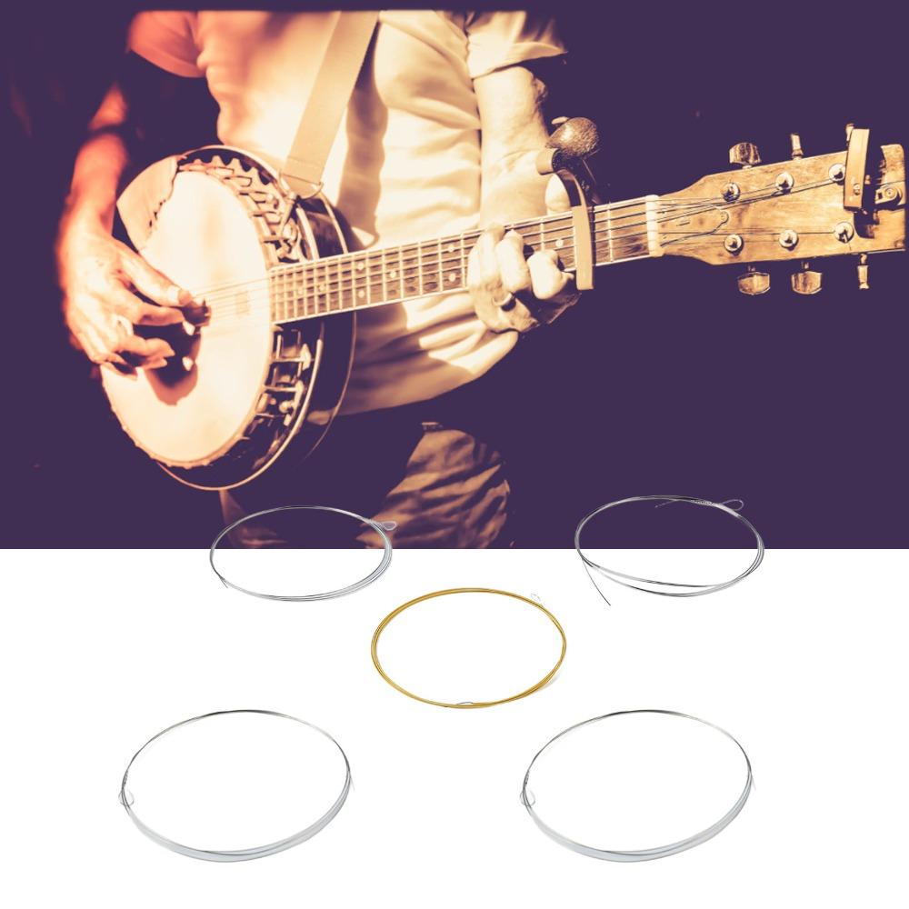 Stainless Steel Material 5 String Banjo Strings Silver+Golden Strings For Banjo Playing