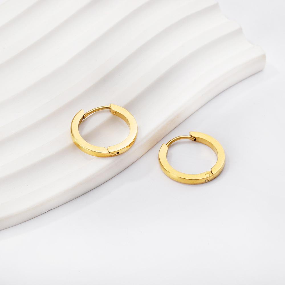 Plain Ring Ear Buckle, Niche Design, Simple Temperament, High-end Earrings, Stainless Steel Earrings.
