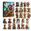 2026 New Highland Cow Figures Advent Calendar , 24PCS Decorative Hanging Ornament Countdown Calendar Christmas Gift Supplies