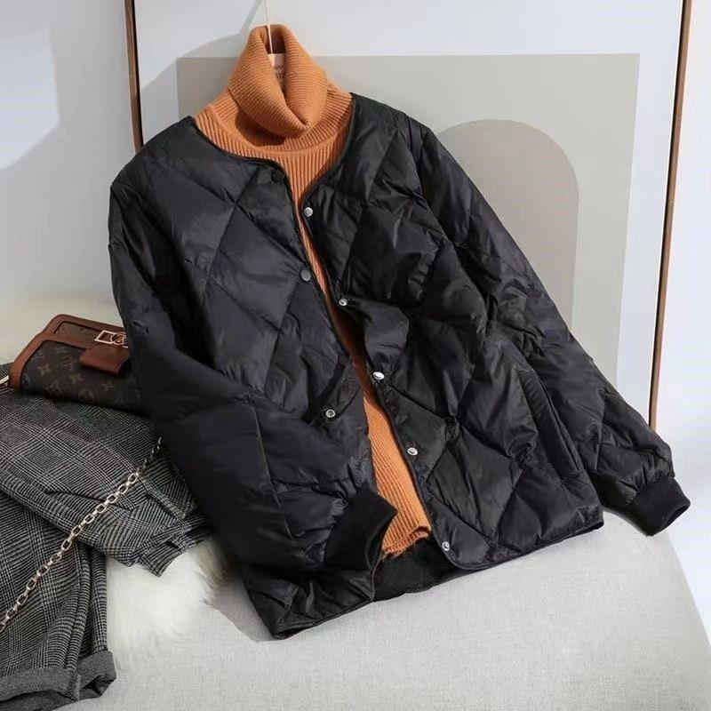 Women's Lightweight Short Down Cotton Baseball Jacket - Korean Style 2023