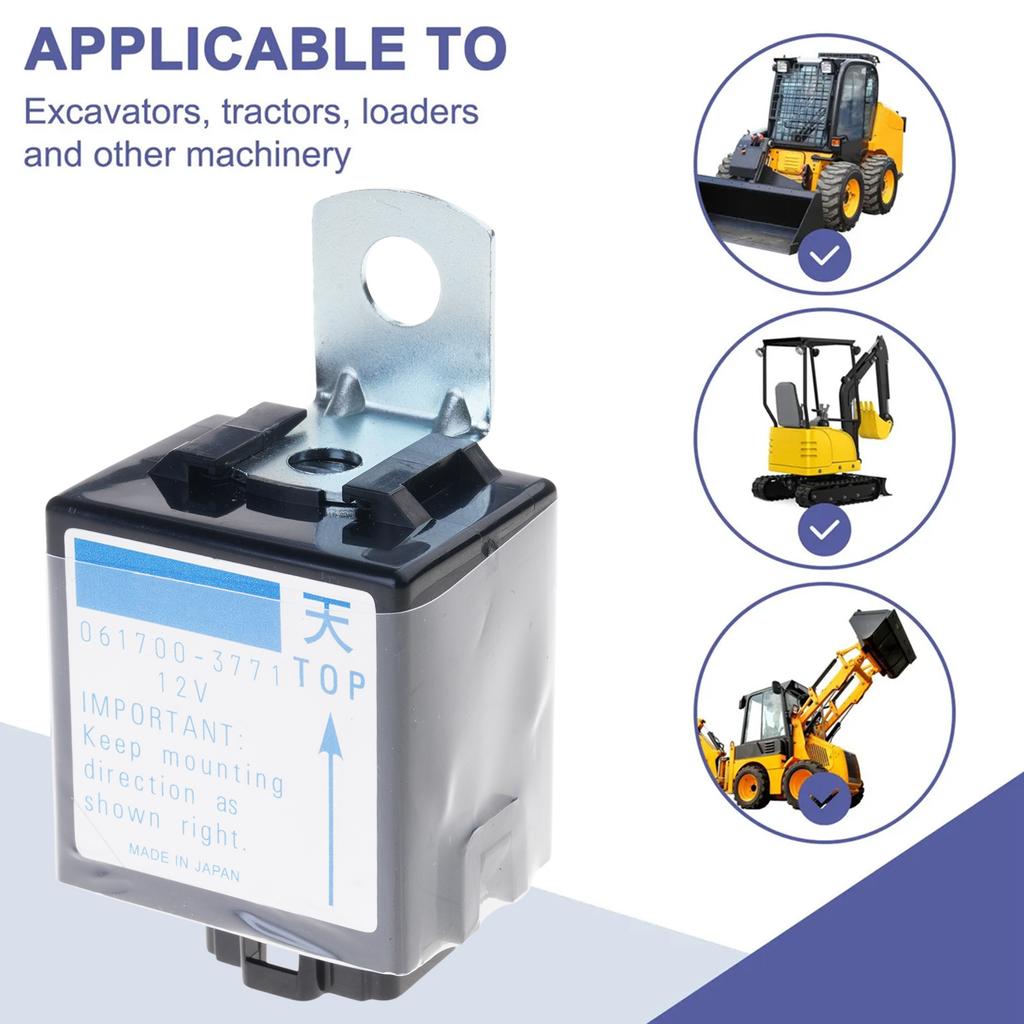 Excavator Stop Solenoid Relays Fit for L2900DT L3010DT L3300DT L4200DT L4200F L4310F M5030 M6800 061700-3770 061700-3771