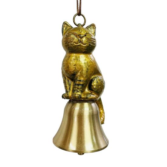 Cat Wind Chime Outdoor Kitten Design Wind Chime Garden Metal Cat Statue Hanging Memorial Ornament for Porch Decoration Cat Lovers Gift