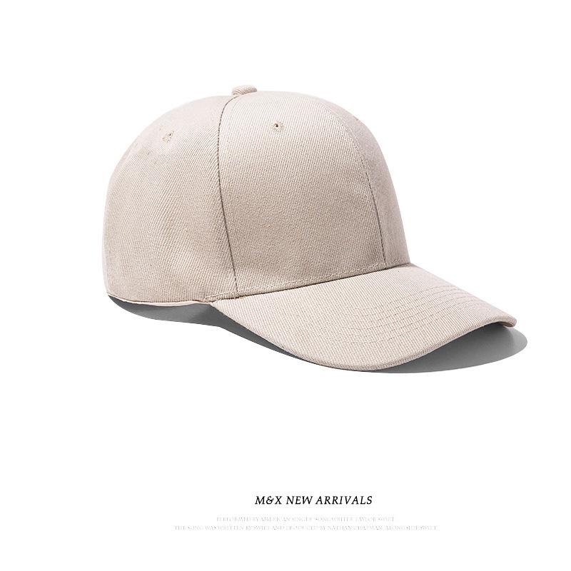 Unisex Custom Logo Solid Color Baseball Cap - Spring/Autumn Casual Korean Style for Large Head.
