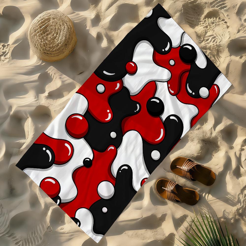

Art Liquid Drip Simple Towel Soft Lightweight Anti-Sand Large Beach Towel Quick-Drying Bath Sports Family W40*H60(CM)