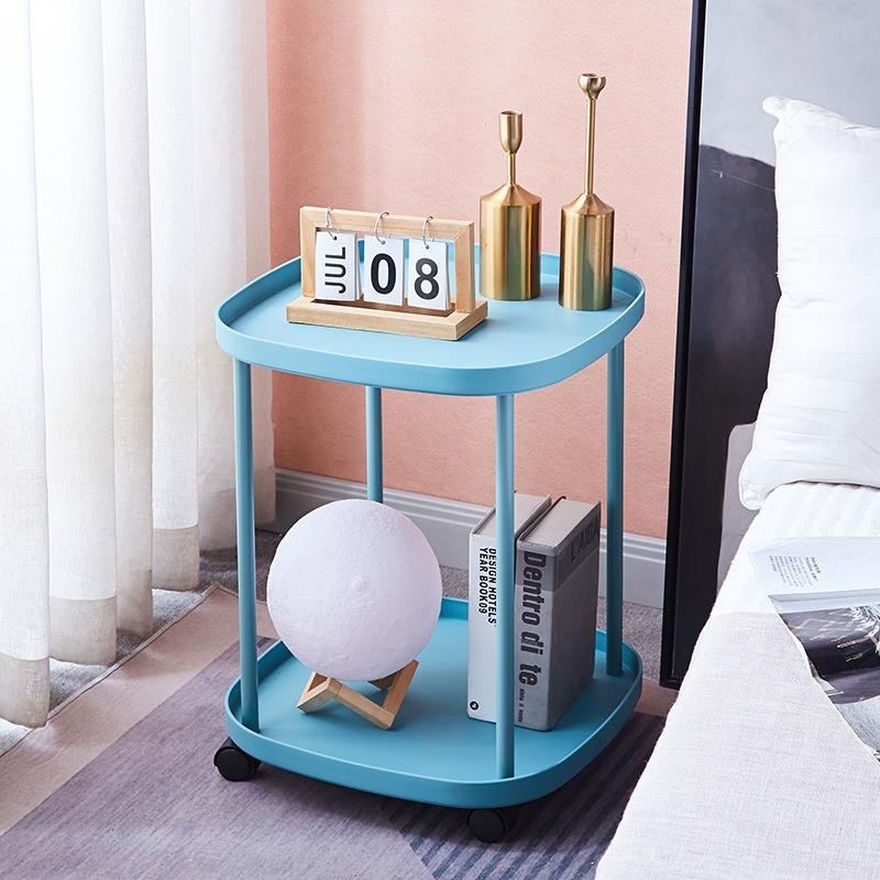 Home Sofa Side Table Movable Bedroom Coffee Table Bedside Shelf Modern Simple Strong Load-bear Suitable Multiple Scenarios
