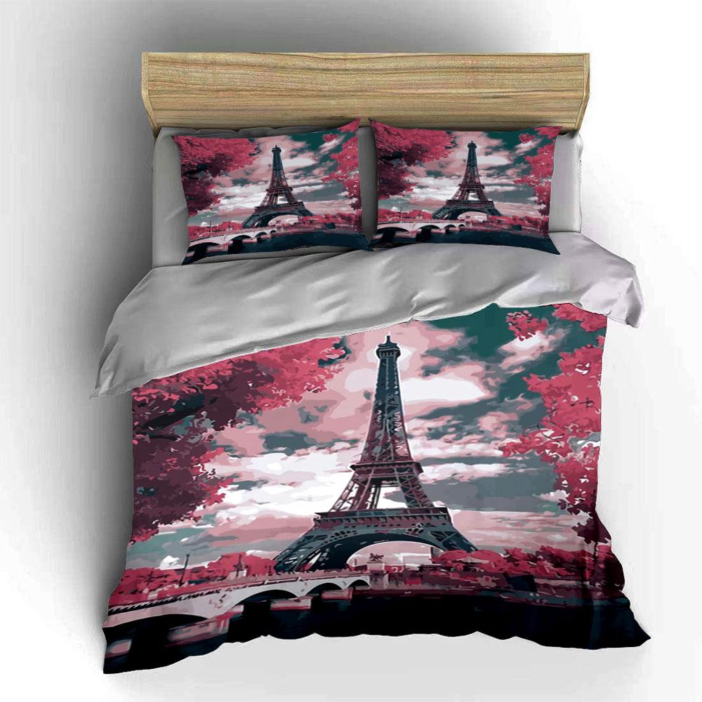 Eiffel Tower with Trees. Bedding Sets Duvet Cover Sets Duvet Covers Pillowcases(1*Duvet Cover 2*Pillowcases Without Duvet Insert)