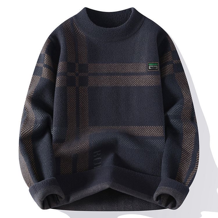 Hot Sale Winter New Fashion Thickened Semi-Turtleneck Men's Knitwear Thread
