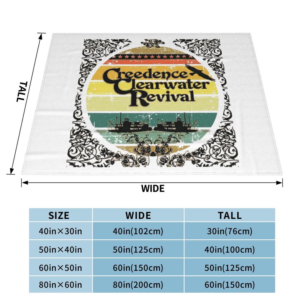 Creedence Clearwater Revival Riverboats Blanket Soft Warm Flannel Throw Blanket Bedspread for Bed Living room Picnic Travel