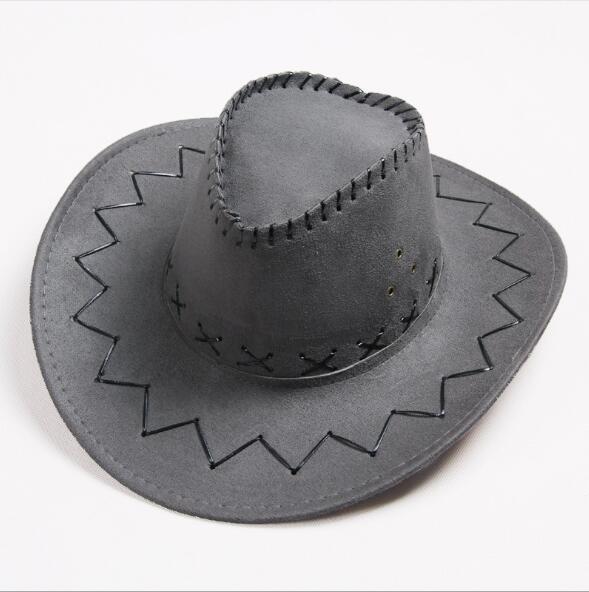 Casual Western Cowboy Hat Sun Hat Cowgirls Children Hat Artificial Suede Wide Brim Leisure Halloween Men Woman Hat