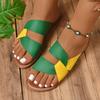 Flat Slippers Vintage Round Toe Cross Strap Soft Sole Wear Resistant Breathable Soft Sole Flip Flops Plus Size Shoes