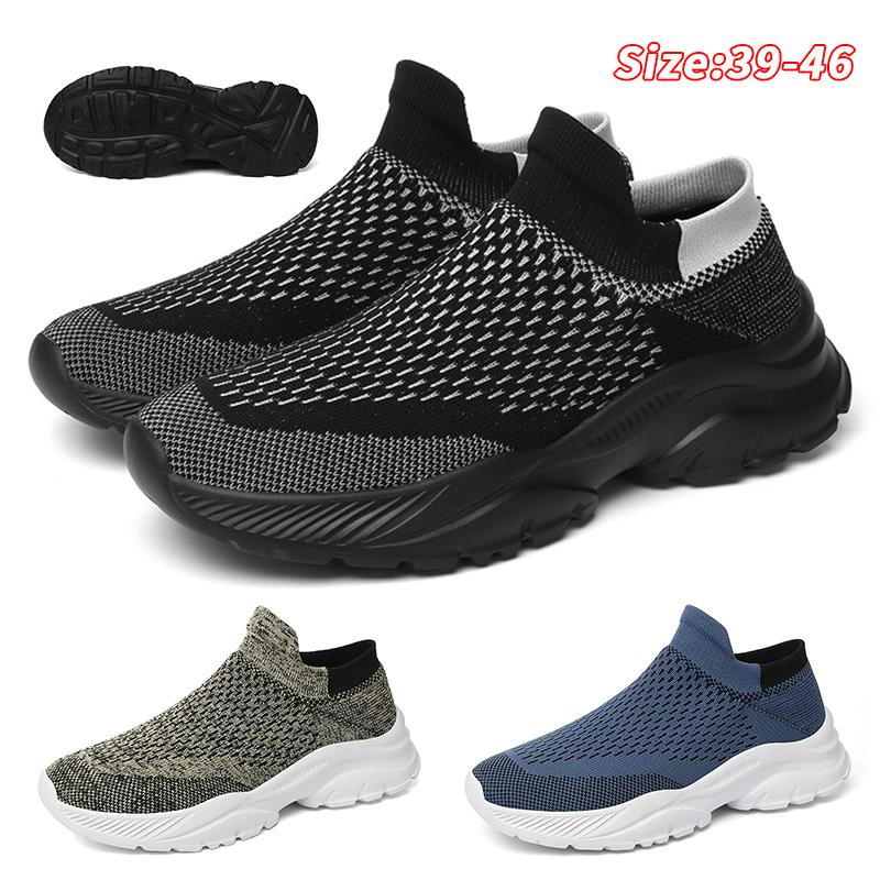 

Мужские кроссовки для бега, мужские кроссовки, дышащие легкие мужские спортивные туфли, удобные гибкие мягкие прогулочные кроссовки на шнуровке с сеткой 39 чёрный