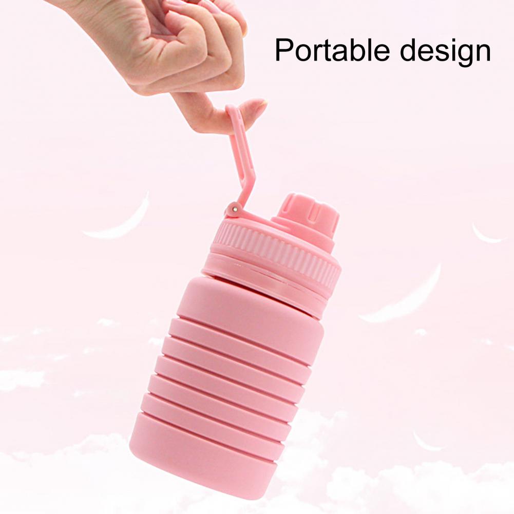 750ML Durable Silicone Folding Water Bottle Lightweight Folding Water Bottle BPA Free Sports Folding Bottle for Outdoor