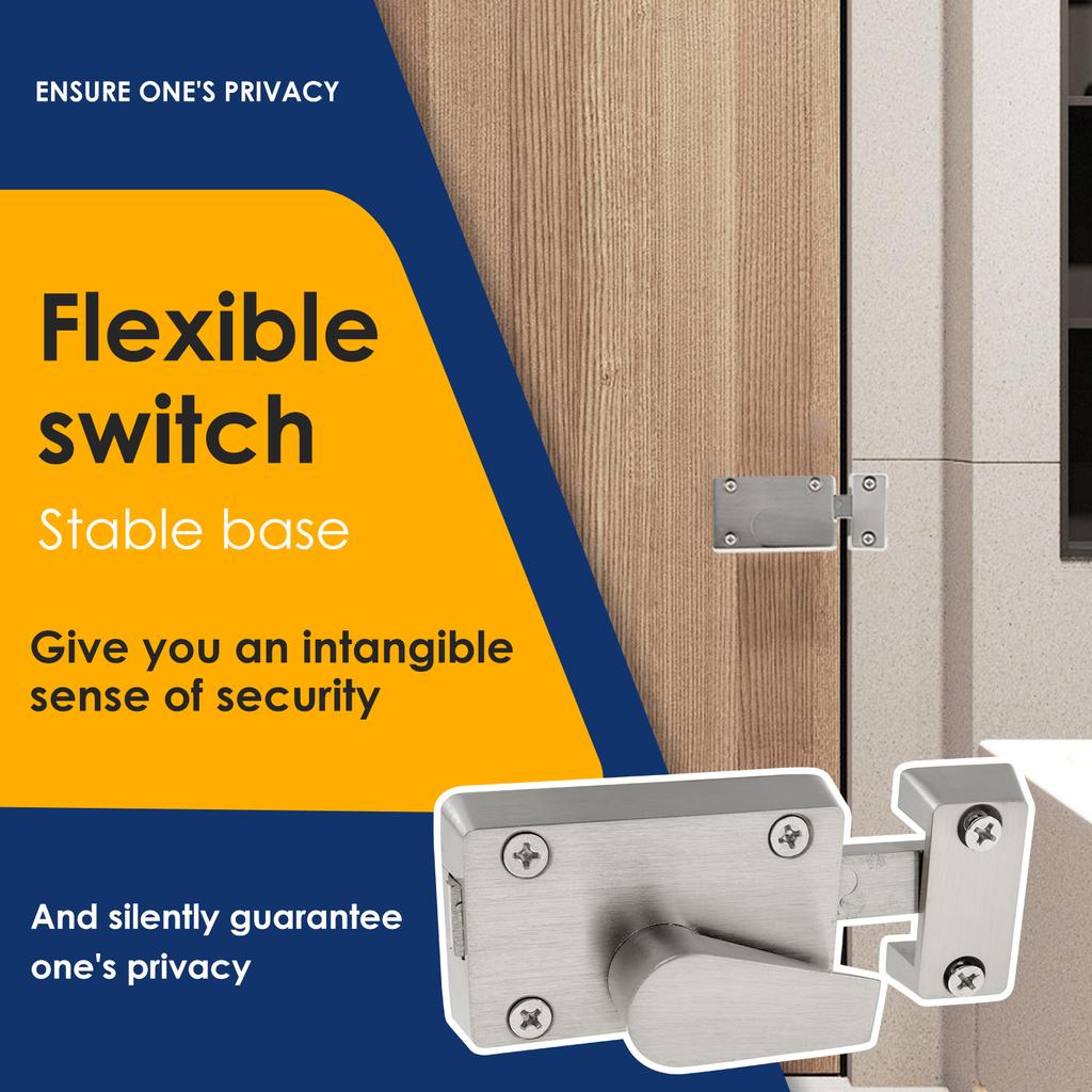 Door Lock Indicator Toilet Bathroom Lock Vacant/Engaged Chrome Latch Indicating DeadBolt Public Restroom Toilet Privacy Partitio