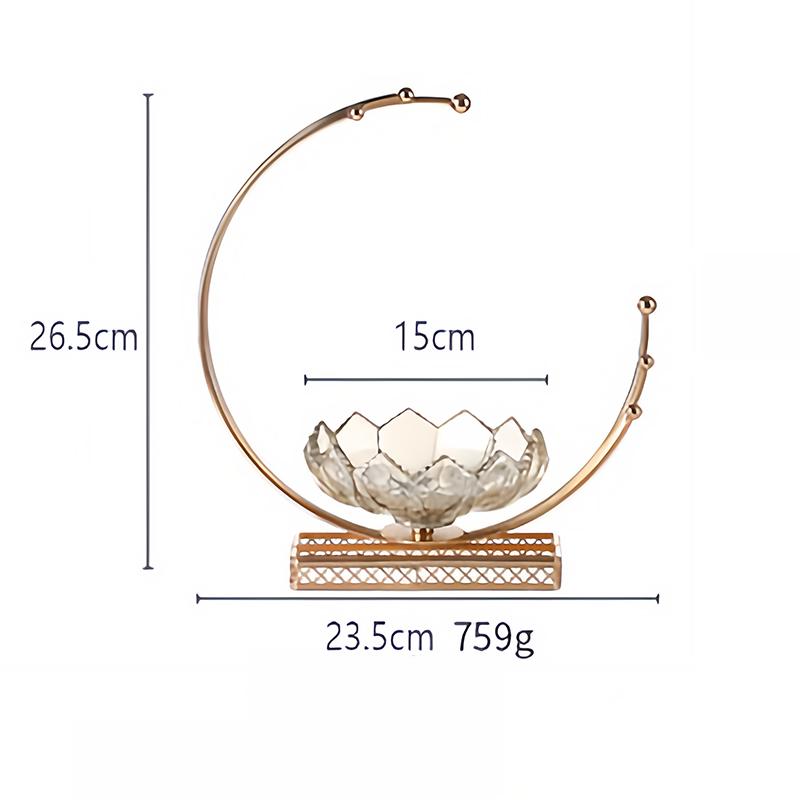 Stil de lux usor European Creativ Metal Sticla Luna Farfurie cu fructe Camera de zi Restaurant Bomboane Fructe Decoratiuni Cos cu fructe