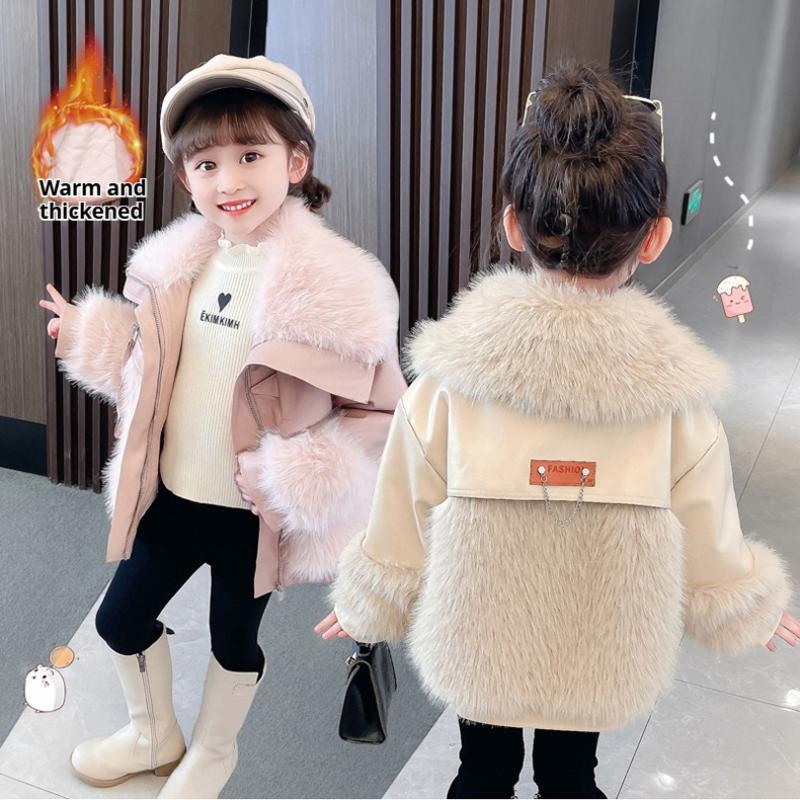 Dívčí vatovaný kabát Podzimní a zimní oblečení pro holčičky Zesílené topy a bundy