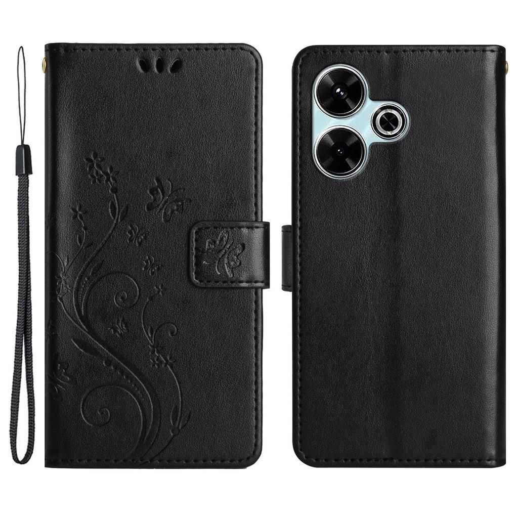 Für Xiaomi Redmi 13 5G/13 4G Hülle PU Leder Handyhülle mit Geldbörse und Umhängeband