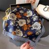Women's 70cm Leopard Print Silk Scarf - Versatile Square Scarf for Professional and Casual Wear