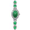 Women's Green Crystal Bracelet Watch Small Silver Waterproof Quartz Stylish Gift Luxury Bangle
